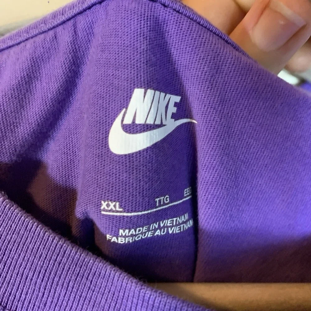 Nike Basketball Shirt XXL Purple Yellow Athletic Gear Double Sided Graphic DV963